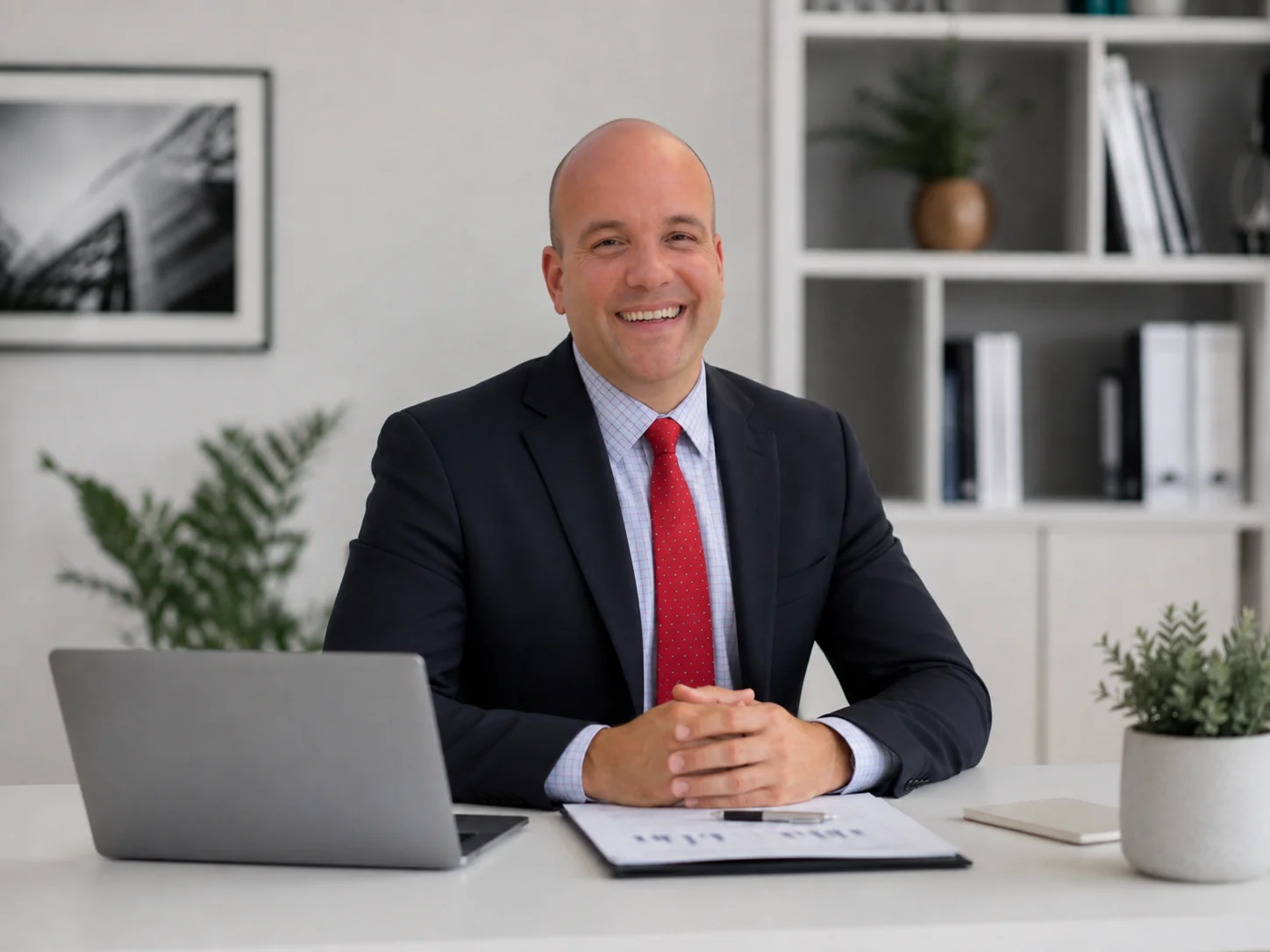 Workspace with laptop, documents and calculator used for property financial analysis
