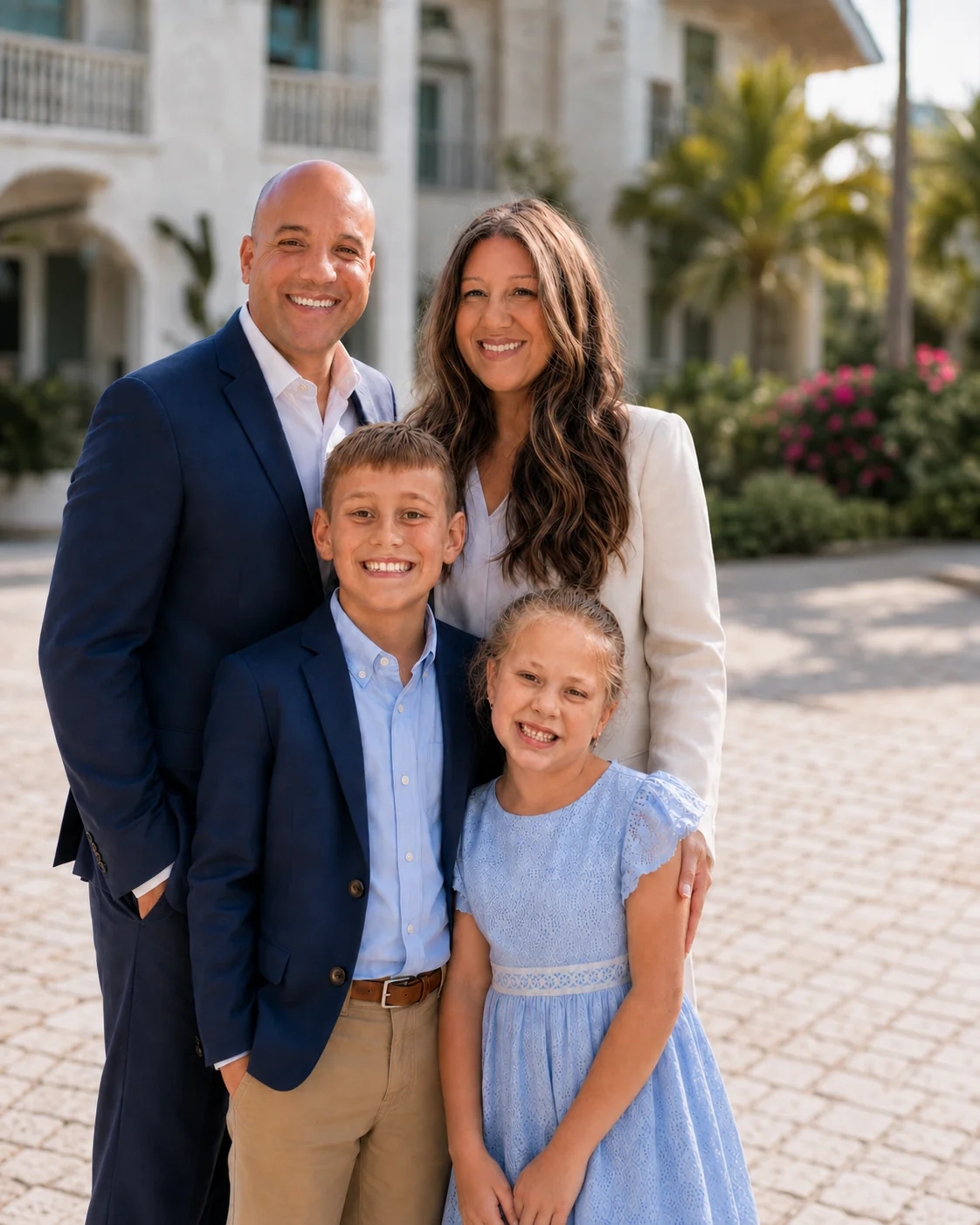 Brandon Kunasek with his family