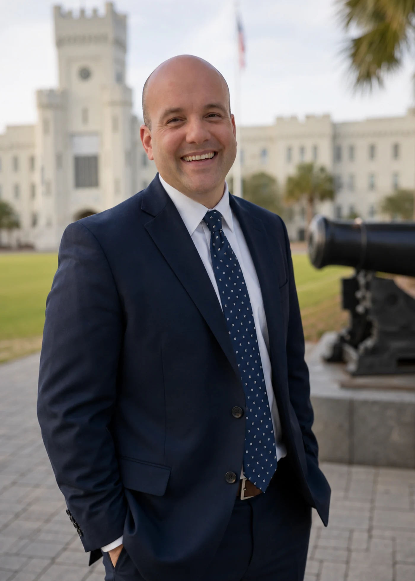 Brandon Kunasek on the campus of The Citadel, The Military College of South Carolina